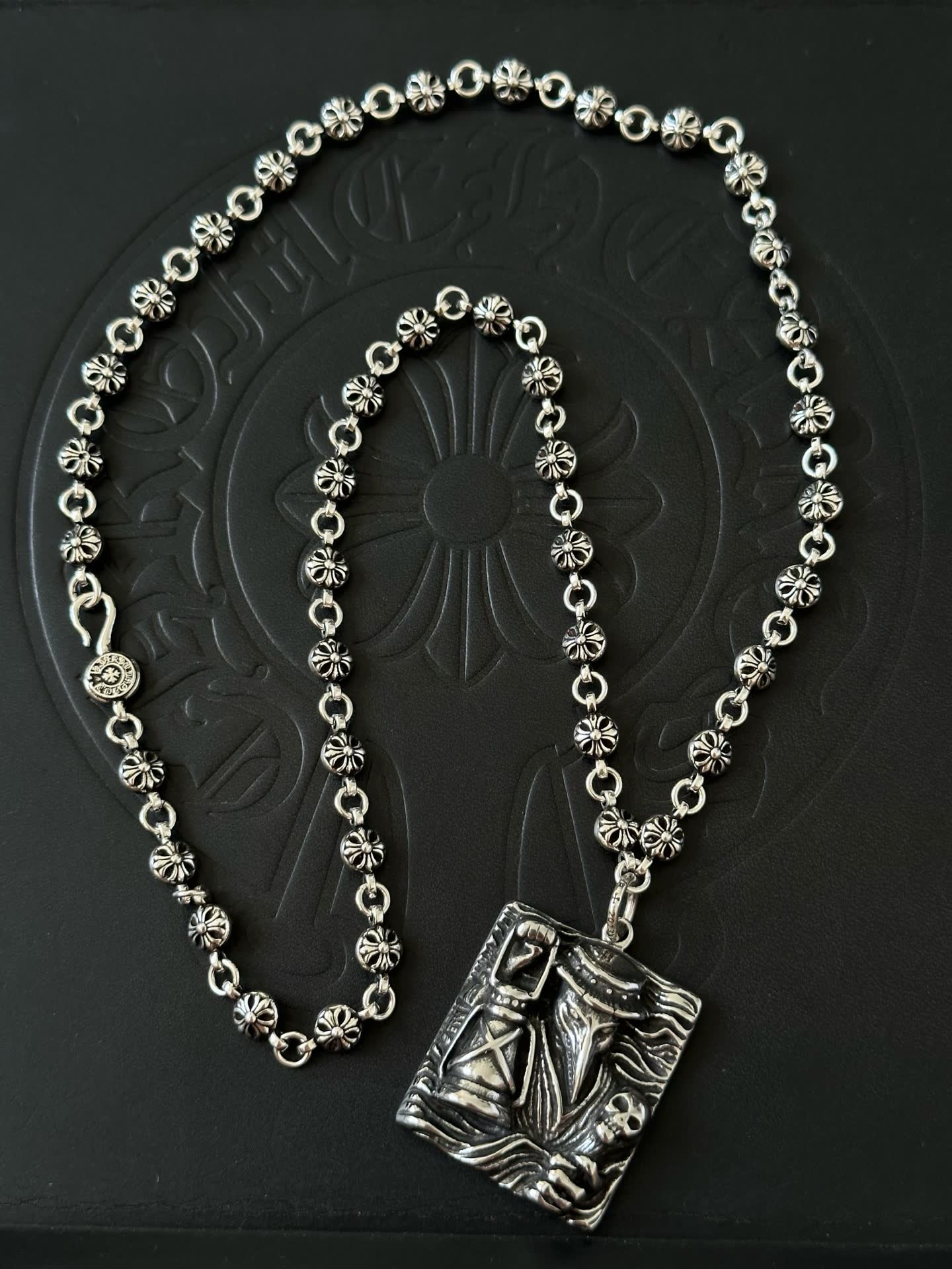 Chrome Hearts Silver Skeleton Lamp Pendant Necklace